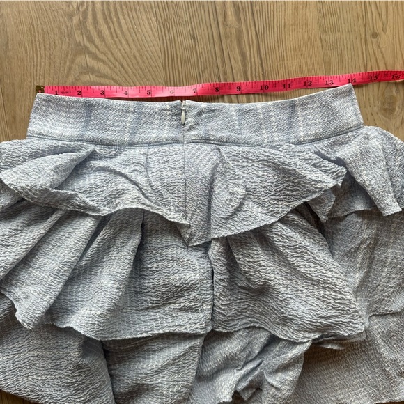 Derek Lam 10 Crosby Blue ruffled mini skirt silk size 0, girly layered spring - Picture 4 of 9